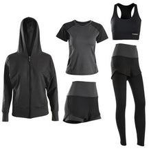 Load image into Gallery viewer, 2018 New Women Yoga Set Jacket Sport Bra Short Running Pants Yoga Shirt 5 In 1 Set Sportswear Breathable Fitness Large Size M-3X