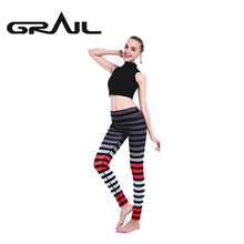 Load image into Gallery viewer, GRAIL Outdoor Woman Stripe Leggings Digital Printed Tights Trousers Stripe Legging Slim Mid Waist Legins Fitness Clothes