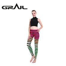 Load image into Gallery viewer, GRAIL Outdoor Woman Stripe Leggings Digital Printed Tights Trousers Stripe Legging Slim Mid Waist Legins Fitness Clothes