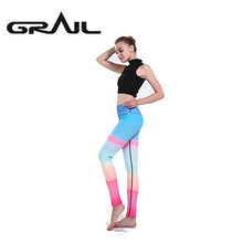 Load image into Gallery viewer, GRAIL Outdoor Woman Stripe Leggings Digital Printed Tights Trousers Stripe Legging Slim Mid Waist Legins Fitness Clothes