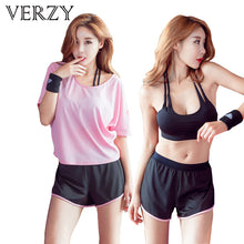 Load image into Gallery viewer, 2017 Sport Suit Women Yoga Set Quick Dry Fitness Clothing Sport Bra Top+Workout Shorts+Blouse Gym Shirt Cropped Trousers 3 Piece