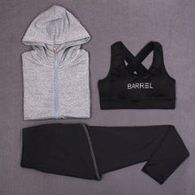 Load image into Gallery viewer, Yoga sets 3 Piece ( Bra + Jacket + Pants ) Yoga Sport Suits Sports Female Running Sportswear Gym Running Sets Free Shipping
