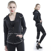 Load image into Gallery viewer, 2018 New Yoga Set Women Long Sleeve Shirt Zipper Hoodies Sport Bra Running Pants 4 Pcs Sport Suit Breathable Fitness Gym Clothes