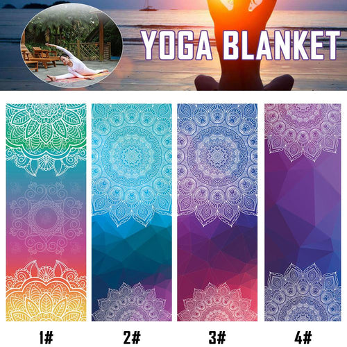 Yoga mat towel printing towel antibacterial non-slip sweat fitness blanket practice Pilates blanket
