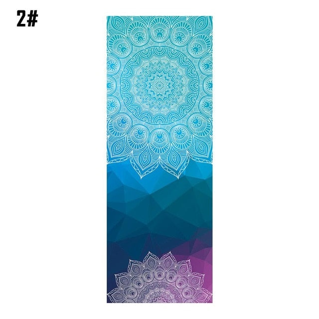 Yoga mat towel printing towel antibacterial non-slip sweat fitness blanket practice Pilates blanket
