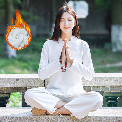 Winter Warm Tracksuit For Women Gym Cotton Sport Yoga Suit Shirt Pants Yoga Set Meditation Clothing Woman Tai Chi Clothing