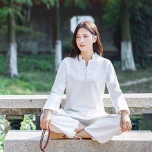 Load image into Gallery viewer, Winter Warm Tracksuit For Women Gym Cotton Sport Yoga Suit Shirt Pants Yoga Set Meditation Clothing Woman Tai Chi Clothing