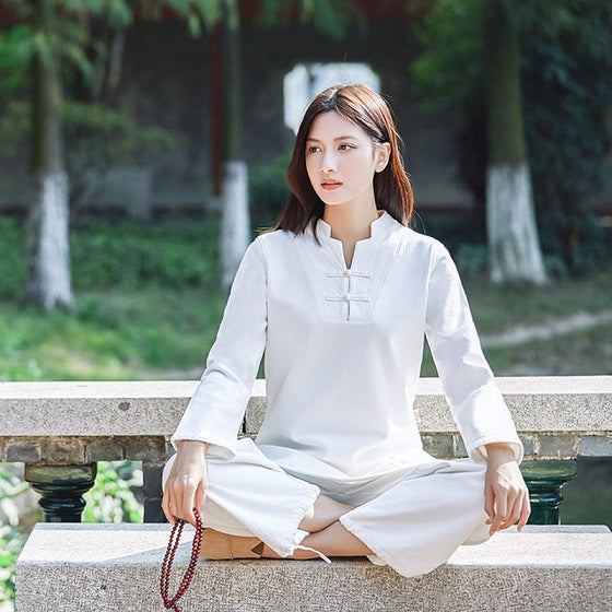 Winter Warm Tracksuit For Women Gym Cotton Sport Yoga Suit Shirt Pants Yoga Set Meditation Clothing Woman Tai Chi Clothing