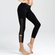 Load image into Gallery viewer, NWT 2019 women crop sports gym net yarn capris sexy lulu gym mesh pant super quality 4 way stretch fabric size us4-us10