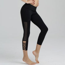 Load image into Gallery viewer, NWT 2019 women crop sports gym net yarn capris sexy lulu gym mesh pant super quality 4 way stretch fabric size us4-us10