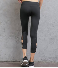 Load image into Gallery viewer, NWT 2019 women crop sports gym net yarn capris sexy lulu gym mesh pant super quality 4 way stretch fabric size us4-us10