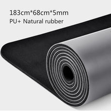 Load image into Gallery viewer, Natural rubber PU material two-color yoga mat three-piece with positioning line non-slip tasteless widened Pilates 183*68*0.5cm