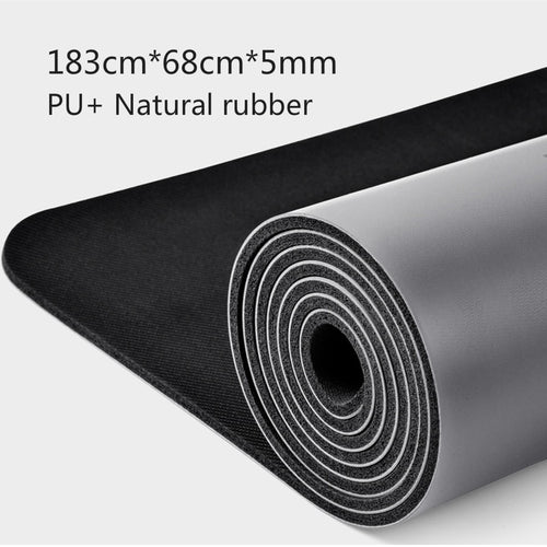 Natural rubber PU material two-color yoga mat three-piece with positioning line non-slip tasteless widened Pilates 183*68*0.5cm