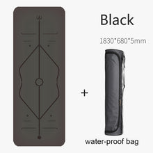 Load image into Gallery viewer, Natural rubber PU material two-color yoga mat three-piece with positioning line non-slip tasteless widened Pilates 183*68*0.5cm