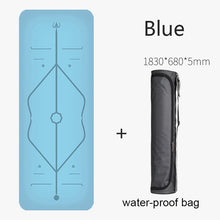 Load image into Gallery viewer, Natural rubber PU material two-color yoga mat three-piece with positioning line non-slip tasteless widened Pilates 183*68*0.5cm