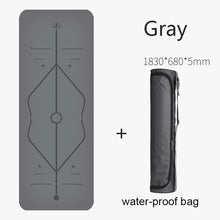 Load image into Gallery viewer, Natural rubber PU material two-color yoga mat three-piece with positioning line non-slip tasteless widened Pilates 183*68*0.5cm