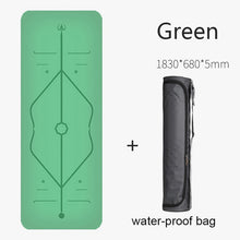 Load image into Gallery viewer, Natural rubber PU material two-color yoga mat three-piece with positioning line non-slip tasteless widened Pilates 183*68*0.5cm