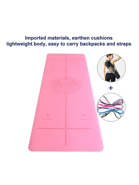 1830*680*5mm TPE Yoga Mat Non-Slip Sport Gym Soft Pilates Mats Natural Rubber Acupressure Workout Fitness Exercise Mat For Gym