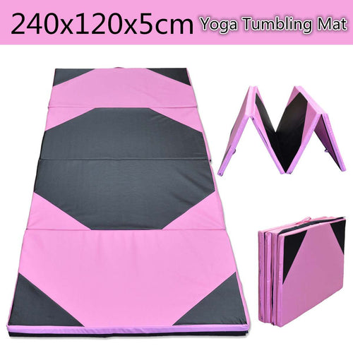 240X120X5cm Gymnastic Mat GYM Folding Panel Exercise Yoga Mat Stretching Fitness Tumbling Pad Outdoor Camping Damp Proof Mat