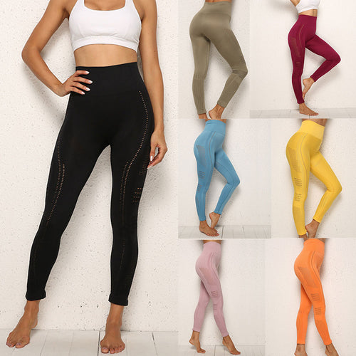 Newly Women Yoga Pants Seamless Tight Fitness Exercise Running Hip Lifting Bottoming Pants  SD669
