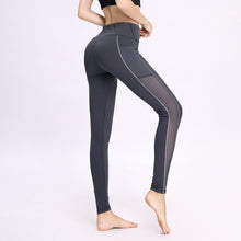 Load image into Gallery viewer, Women Pocket Yoga Pants Hight Waist Sport Leggings Mesh Patchwork Gym Leggings Bodybuilding Run Yoga Tight XL Pants For Fitness