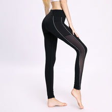 Load image into Gallery viewer, Women Pocket Yoga Pants Hight Waist Sport Leggings Mesh Patchwork Gym Leggings Bodybuilding Run Yoga Tight XL Pants For Fitness