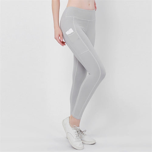 Pocket Solid Sport Yoga Pants High Waist Mesh Sport Leggings Fitness Women Yoga Leggings Training Running Pants Yoga Pants Women
