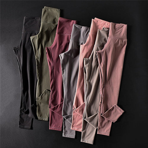 Soft Naked Feel High Waist Gym Fitness Leggings Women Push Up Hip Workout Running Tights Sweat-wicking Stretch Ankle Yoga Pants