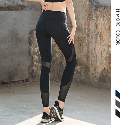 Yoga Pants Women Leggings for Fitness Mesh Patchwork Push Up Legging Gym Booty Sport Tights Sportswear Running Leggings  Female