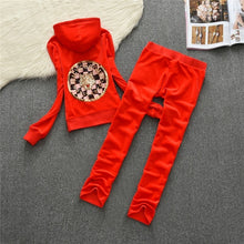 Load image into Gallery viewer, 2019 Women&#39;s Yoga Set  Fitness Clothing Women Sweatshirt Pants Sets PINK Velvet Tracksuit Women Velour smooth soft Suit