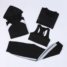 Load image into Gallery viewer, 4Piece Women&#39;s Sports Suit Yoga Set Zipper Jacket + Slimming T Shirt + Bra +running Jogger Pants TrackSuit Gym Fitness Clothing