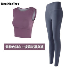 Load image into Gallery viewer, 2019 women&#39;s sportswear yoga set fitness gym clothes running tennis shirt+pants yoga leggings jogging workout suit