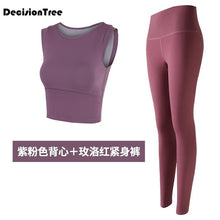 Load image into Gallery viewer, 2019 women&#39;s sportswear yoga set fitness gym clothes running tennis shirt+pants yoga leggings jogging workout suit