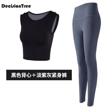Load image into Gallery viewer, 2019 women&#39;s sportswear yoga set fitness gym clothes running tennis shirt+pants yoga leggings jogging workout suit