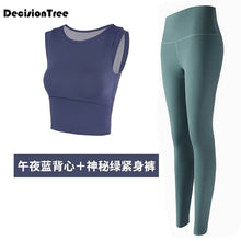 Load image into Gallery viewer, 2019 women&#39;s sportswear yoga set fitness gym clothes running tennis shirt+pants yoga leggings jogging workout suit