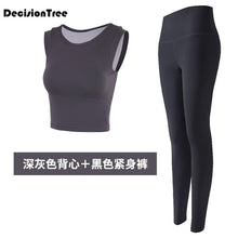 Load image into Gallery viewer, 2019 women&#39;s sportswear yoga set fitness gym clothes running tennis shirt+pants yoga leggings jogging workout suit