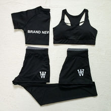 Load image into Gallery viewer, 5 Piece Set Women Yoga Suit Hooded Coats+t Shirt+bra+shorts+pants Quick Dry Sports Fitness Gym Sets Outdoor Running Clothing