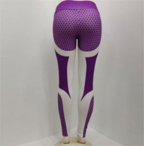 Hot Honeycomb Printed Yoga Pants Women Push Up Sport Leggings Running Leggins Sport Fitness Tights Trousers / 100pcs