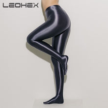 Load image into Gallery viewer, LEOHEX High Waist Seamless Satin GLOSSY OPAQUE Pantyhose Shiny Wet Look Tights Sexy Stockings Yoga Pants Leggings Sport Women