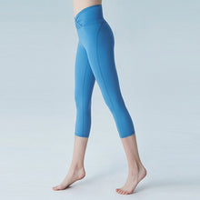 Load image into Gallery viewer, Summer Women High Waist Knee Length Leggings Solid Color Sports Casual Fitness Slim Fit Leggings