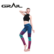 Load image into Gallery viewer, GRAIL Outdoor Woman Stripe Leggings Digital Printed Tights Trousers Stripe Legging Slim Mid Waist Legins Fitness Clothes