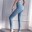 Load image into Gallery viewer, 2019 New Style Hem Any Shear Movement Gym Pants Female Laser Embroidered Double-Sided brocade gao Waist Hip Yoga Pants