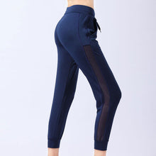 Load image into Gallery viewer, Dry  Breathable Women Running Fitness Loose Pants Quick Soft Pants Yoga Stripe Elastic Drawstring Trousers Mesh Pant