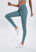 Load image into Gallery viewer, Women Sports Yoga Leggings Running Pants with Good Quality Stretch Fabric Mesh Outside Pockets Sexy Tight Free Shipping