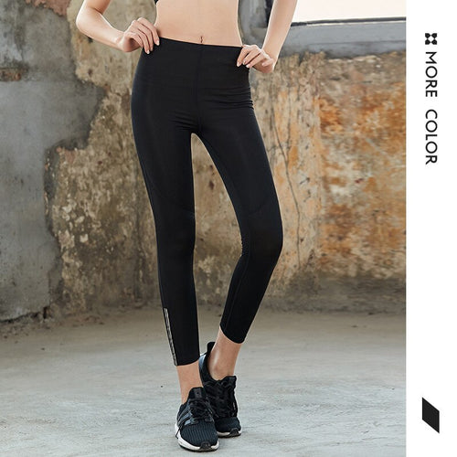 Women Yoga Leggings With Pocket Casual Shiny Glossy Workout Sport Pants Female Fitness Tights Black Solid Fluorescent Sportswear