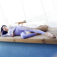 Load image into Gallery viewer, Solid Female Elastic Splice Lace Yoga Pants Tight Shockproof Gym Full Length Fitness Sports Running Beauty Hip Pants Leggings