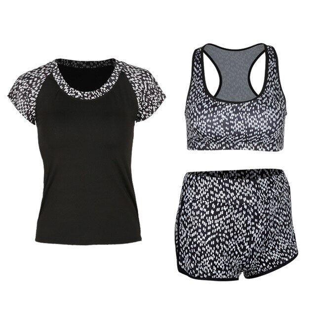 2018 New Track Suit For Women Yoga Set Tights Gym Elastic Yoga Pants for Women Fitness Comfortable Sports Bra 4pcs/Set Sports