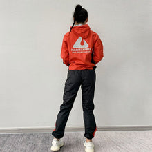 Load image into Gallery viewer, Sweating Sports Set Women Sportswear Loose Fitness Coat Zipper Hooded Jacket Outdoor Running Windbreaker+Loose Sports Pants