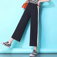 Load image into Gallery viewer, Sport trousers 2019 Elegant Streetwear Trouser Spring Summer Pant Femme Elastic Waist Women Slid slit Pants  Side Stripe Trouser