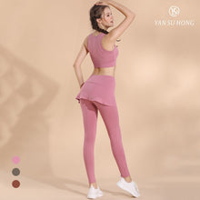 Load image into Gallery viewer, Tracksuit for Women Yoga Sportswear Set Yoga 2 Pieces Tank Top Vest Bra and Pants Leggings Tight Fitness Fake Two Piece Pants
